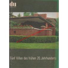 Fünf Villen des frühen 20. Jahrhundert - du - Europäische Kunstzeitschrift Nr.415 09/1975 - Conzett, Reto Dr. ( Hrsg. )