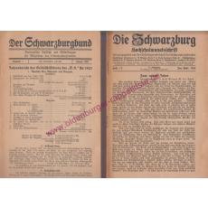 Die Schwarzburg Hochschulmonatsschrift Heft 1/2  sowie Jahresbericht des Geschäftsführers für 1923 Schwarzburgbund (1924)