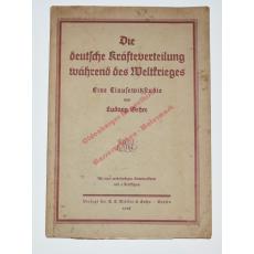 Die deutsche Kräfteverteilung während des Weltkrieges (1928)  - Gehre, Ludwig