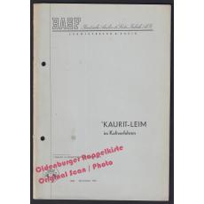 Produktmerkblatt: KAURIT - LEIM im Kaltverfahren u.a. (1953)   - BASF (Hrsg)