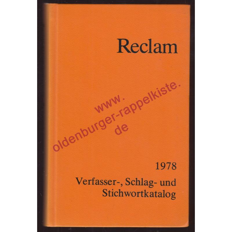 Reclams Universal-Bibliothek - Verf.-, Schlag- u. Stichwortkatalog   nebst Anh. Alphabetisches Verzeichnis der gebundenen Ausg. u. Paperbacks - -