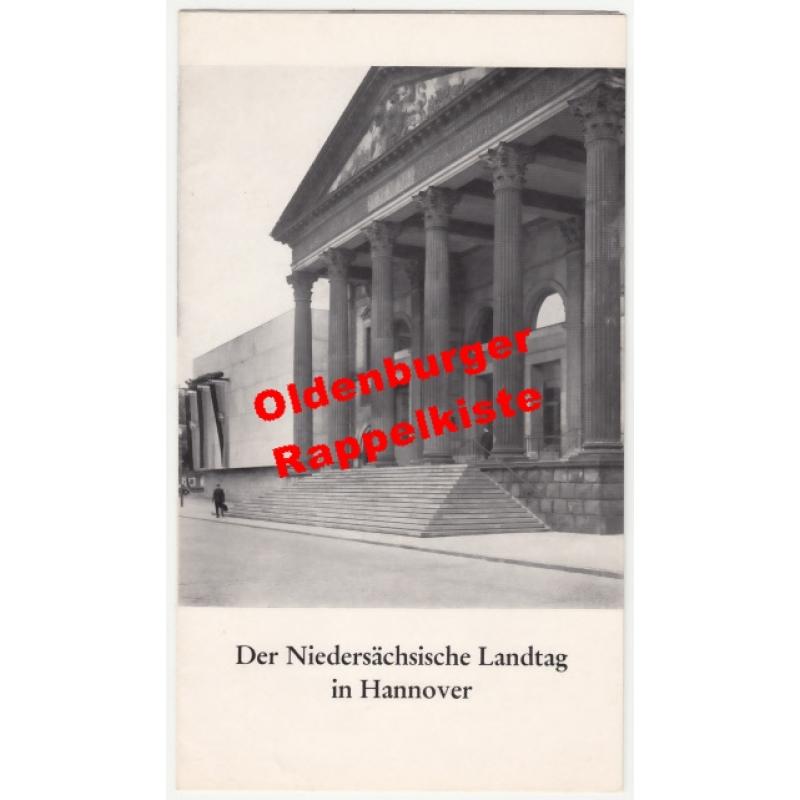 Der niedersächsische Landtag in Hannover - Werbeflyer 1963 - Büro des niedersächsische Landtages