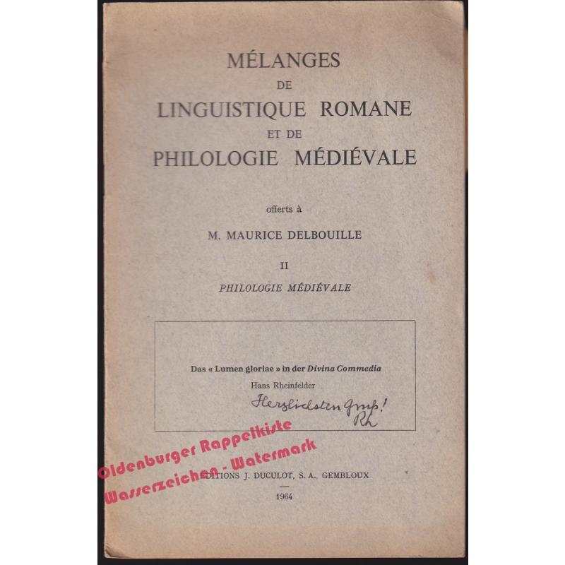 Das > in der DIVINA COMMEDIA -signiert - (1964) -  Rheinfelder,Hans