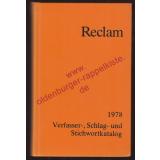 Reclams Universal-Bibliothek - Verf.-, Schlag- u. Stichwortkatalog   nebst Anh. Alphabetisches Verzeichnis der gebundenen Ausg. u. Paperbacks - -