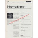 Zeiss Informationen Heft 77, 15. Juli 1970. 18.Jhg. - CARL ZEISS Oberkochen (Hrsg.)