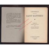 LEvangile selon St Matthieu - Segond,Louis