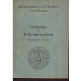 Vorlesungs- und Personalverzeichnis der Georg-August-Universität Göttingen  1949 - 52 - Universitätsbetrieb