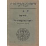 Vorlesungs- und Personalverzeichnis der Georg-August-Universität Göttingen  1949 - 52 - Universitätsbetrieb